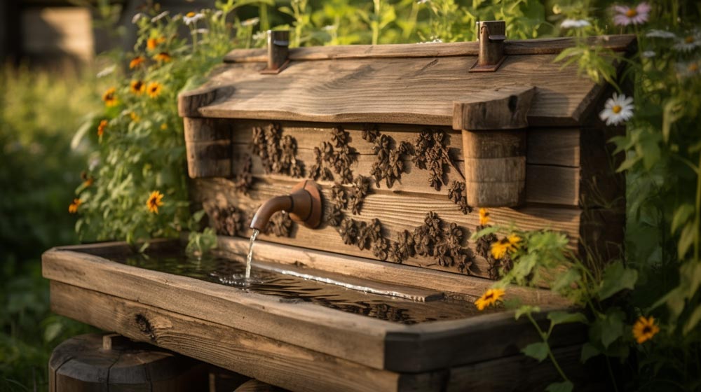 Bee-friendly garden watering station